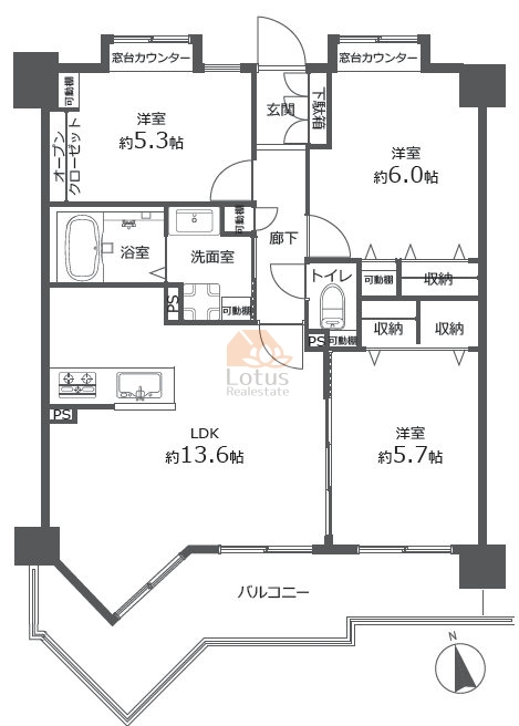 ダイアパレス墨田902間取図