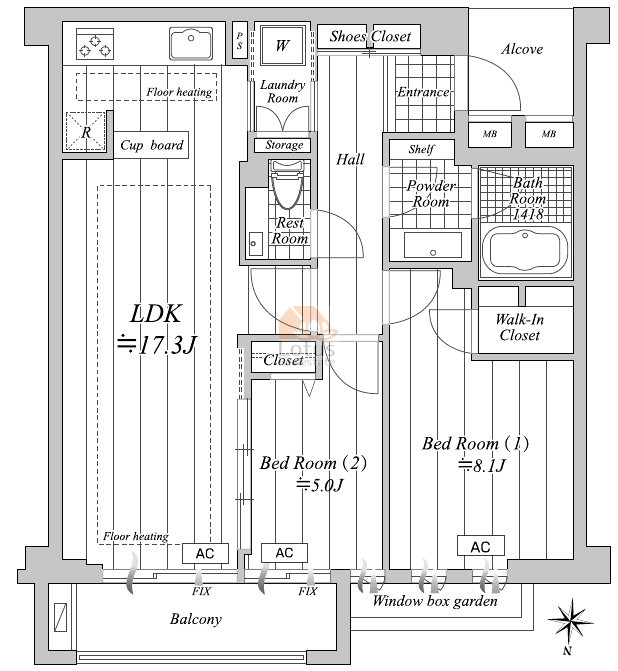 ハイレーゼ三軒茶屋307間取図