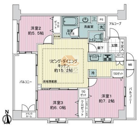 シャリエ赤羽アプローズ302間取図