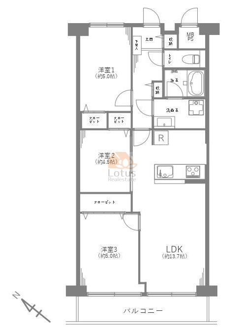 中川ビューハイツ602間取図