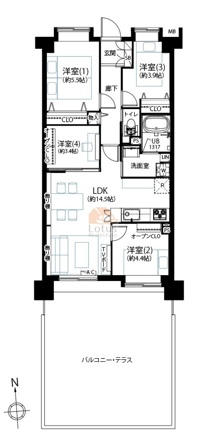 エンゼルハイム西新井107間取図