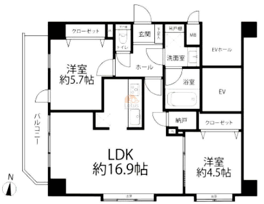 マイキャッスル門前仲町古石場イースト201間取図