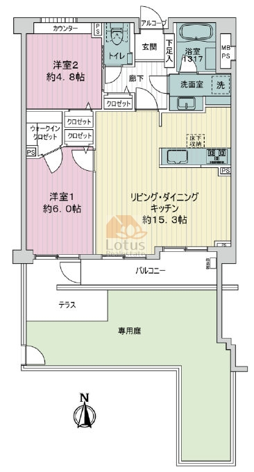 ジェイパーク東高円寺蚕糸の森公園1間取図