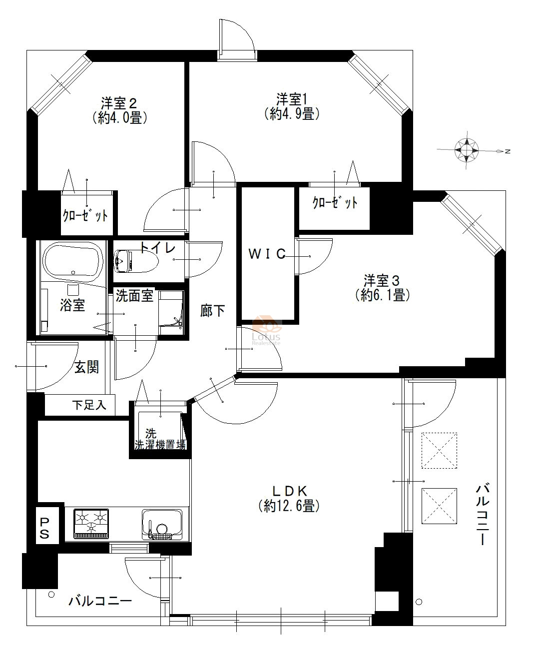 グランドメゾン戸山301間取図