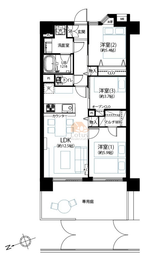 朝日シティパリオ高井戸102間取図