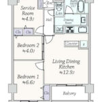 ライオンズマンション麻布十番南602 間取り