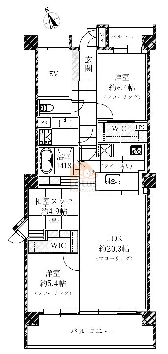 山王ガーデンハイツ406間取図
