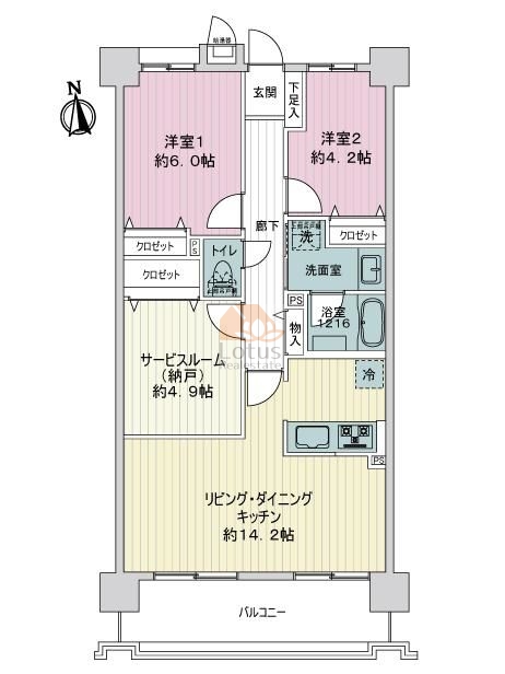 ダイアパレスグランデ西台114間取図
