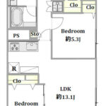 大生新小岩ハイツ401 間取り