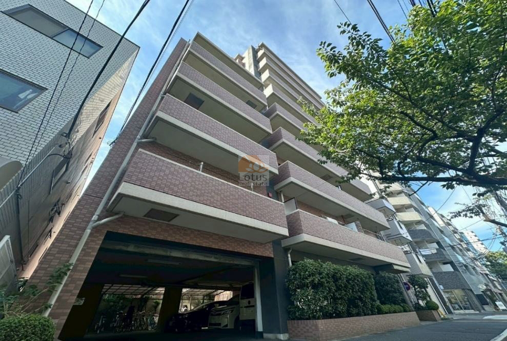 大森駅と大森海岸駅のどちらからも徒歩7分という距離がふだんの移動にほどよい軽さを生み、交差点の信号機がつくる明るい景色が街とのつながりを感じさせます。ブラウン系のタイルが落ち着いた表情をつくり、9階建のフォルムがすっきり上に伸び、エントランスまわりの植栽が緑の陰影を添える外観です。桜新道沿いに位置しているため、まいばすけっと南大井店（徒歩1分）やローソン・スリーエフ南大井店を使う日常動線が自然と整いますし、オートロックと宅配ボックスのある生活は都市部の時間管理にも適しています。エクセルダイア大森は、平成10年築、9階建てのマンションです。