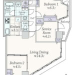 ソフィアタワー勝どき2205 間取り