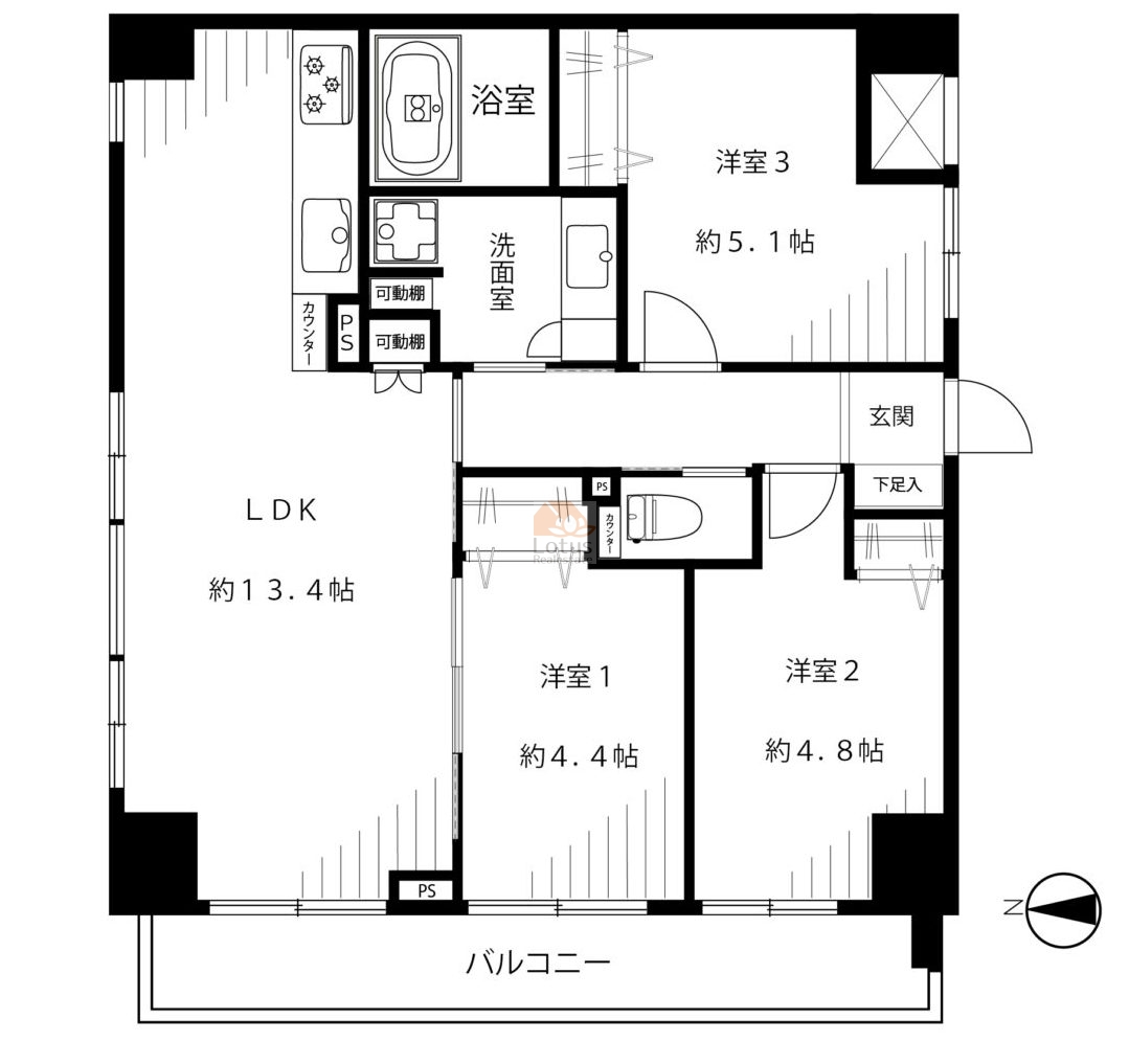 クレストコート中落合504間取図