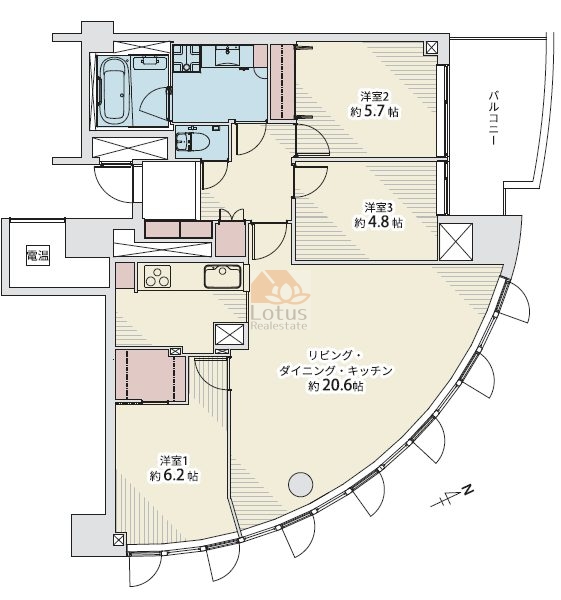 東高西ヶ原ペアシティ204間取図