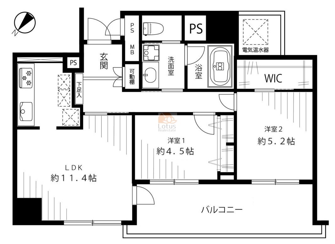 東高西ヶ原ペアシティ202間取図