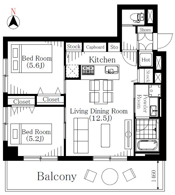 ライオンズマンション尾久第２305間取図