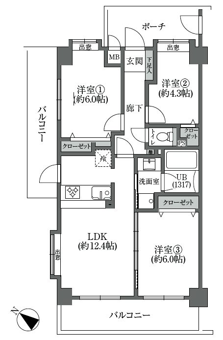 サントーア小岩201間取図