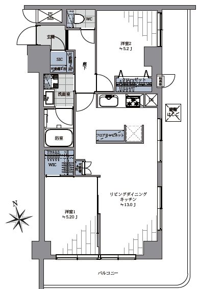 秀和第２田町レジデンス305間取図