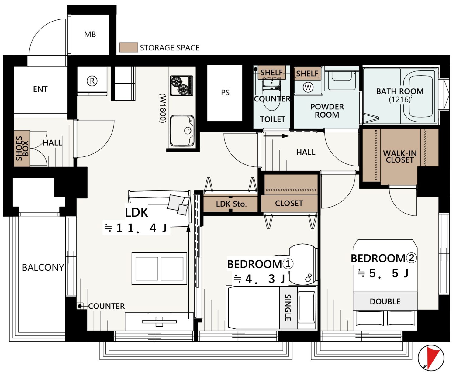 パシフィック西戸越マンション305間取図