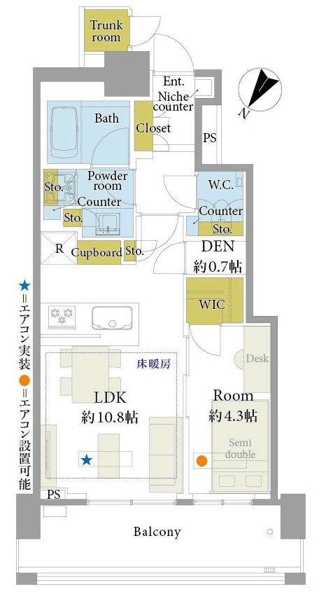 ブリリアザタワー東京八重洲アベニュー1308間取図