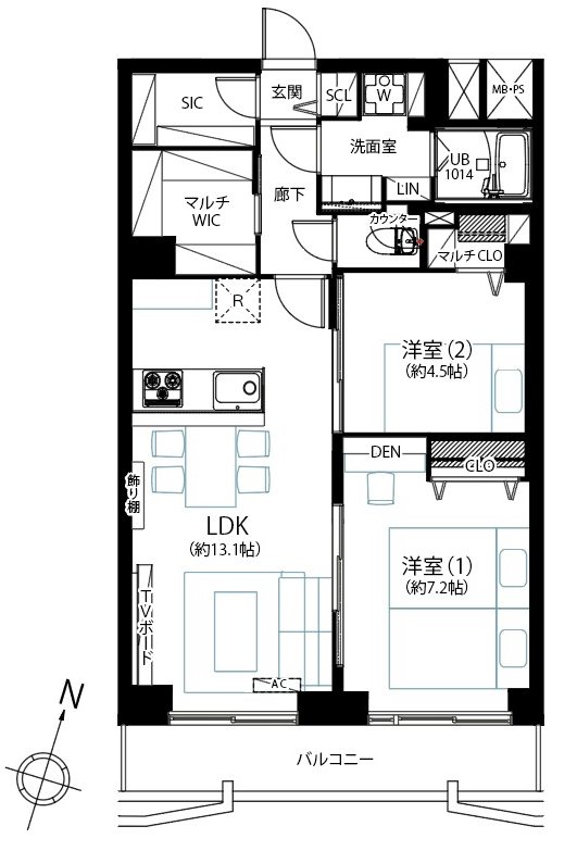 メゾンドール代々木702間取図