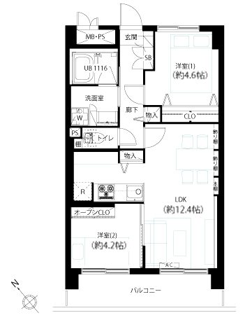 コープ野村王子東202間取図