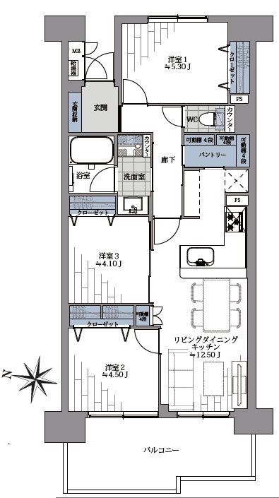 メトロハイツ東陽313間取図