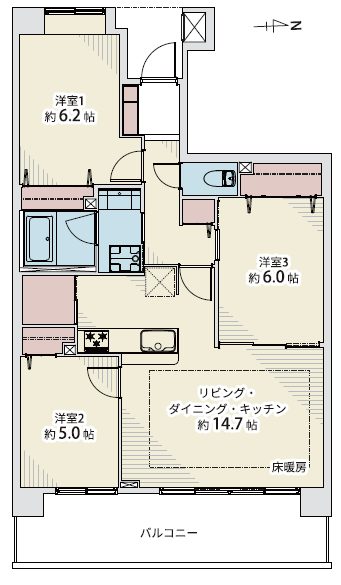 ブロッサムコートむさし野807間取図