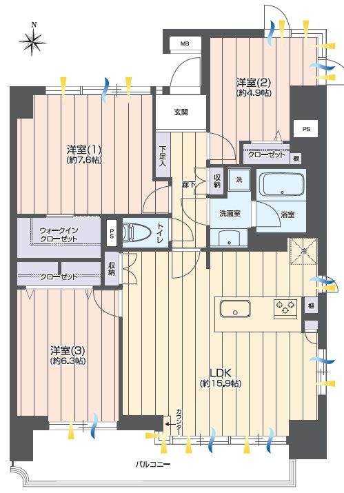 コスモプレイス亀戸303間取図
