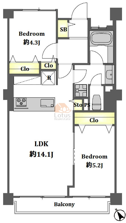 大清コーポラス503間取図