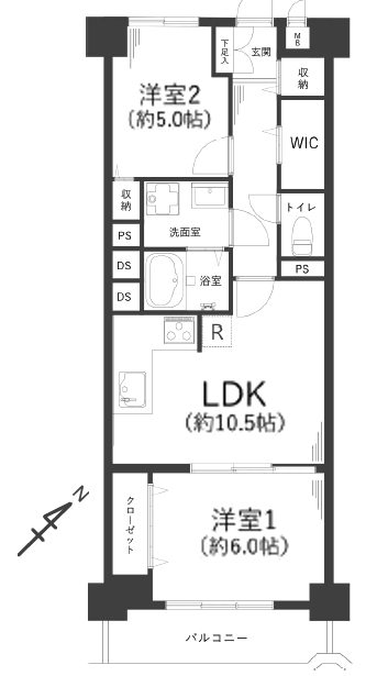 加賀町グリーンハイツ302間取図