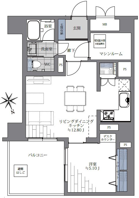 ペアシティルネッサンス412間取図