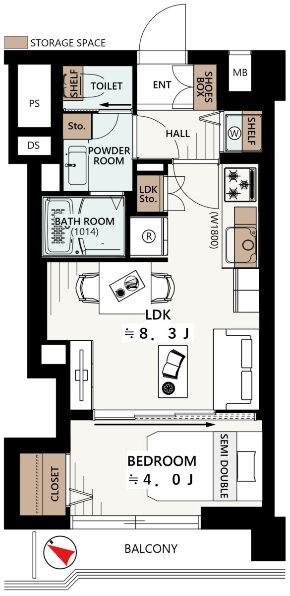 ワコー幡ヶ谷マンション213間取図