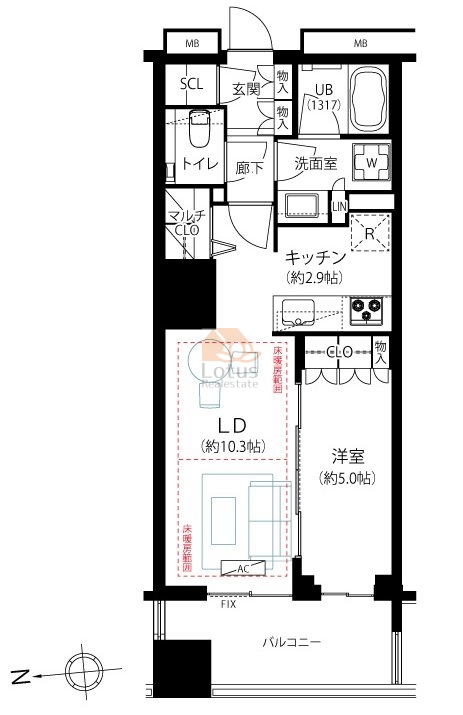ウエリス新宿早稲田の森1111間取図
