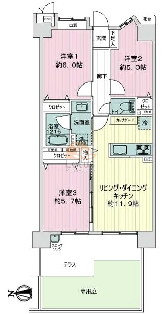 ダイアパレス町屋ファーストステージ104間取図