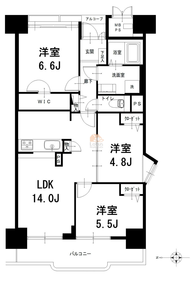 八潮ハイツ907間取図